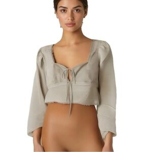 REVOLVE 1960 house of harlow gold Satin Feel blouse Sz Medium